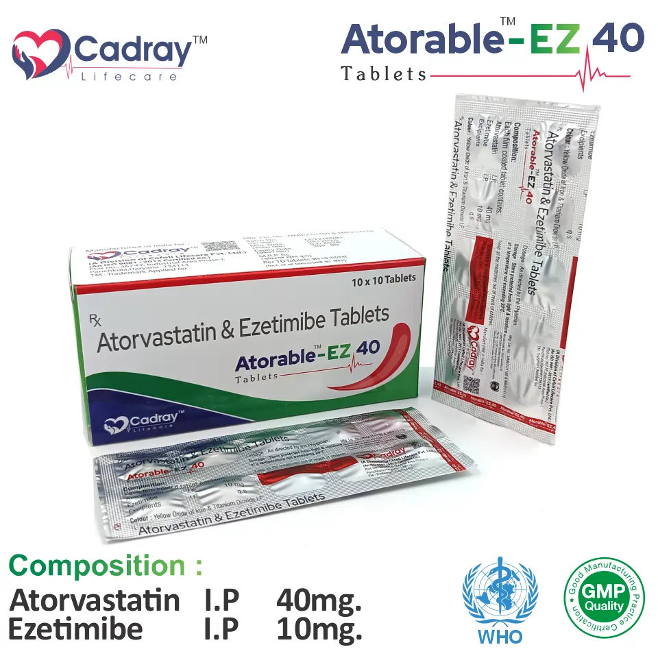 Atorvastatin 40mg Ezetimibe 10mg Tablet from Top Pharma Company in India